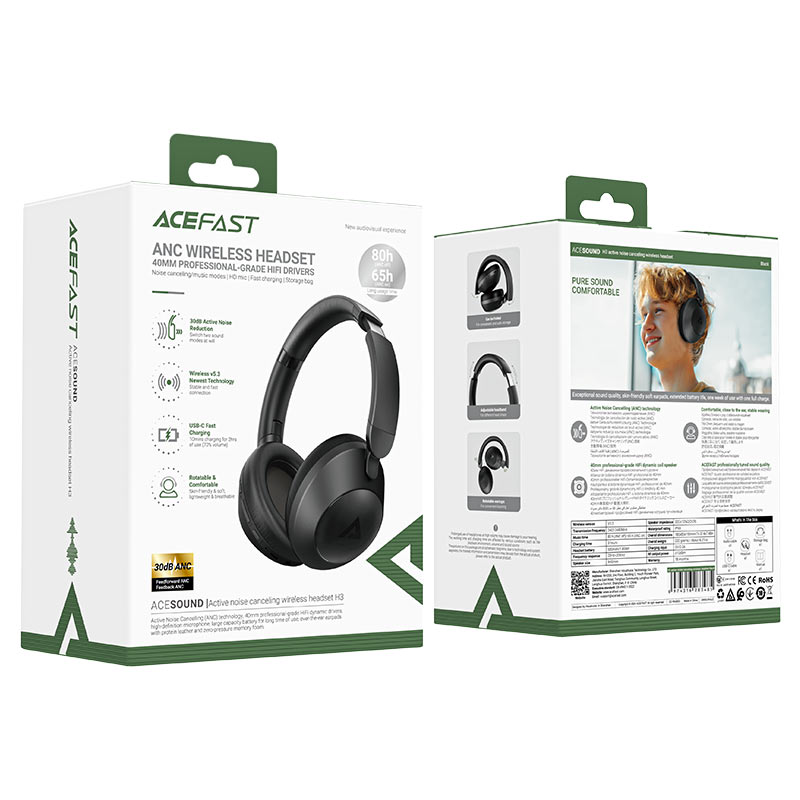 هيدفون ايس فاست H3 سماعة رأس بلوتوث لاسلكية | ACEFAST H3 Bluetooth Headphones