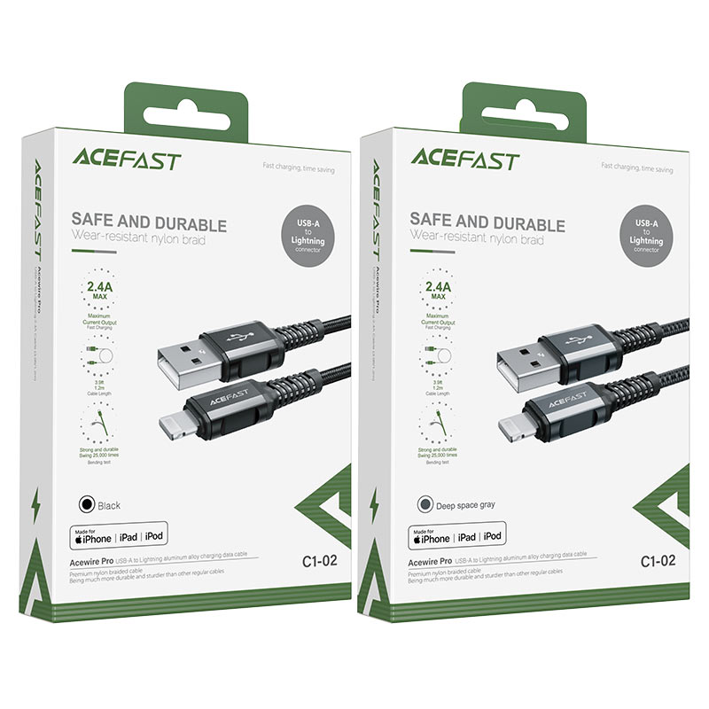 كيبل شحن آيفون ايس فاست C1-02 لايتنينج | ACEFAST USB-A to Lightning Cable