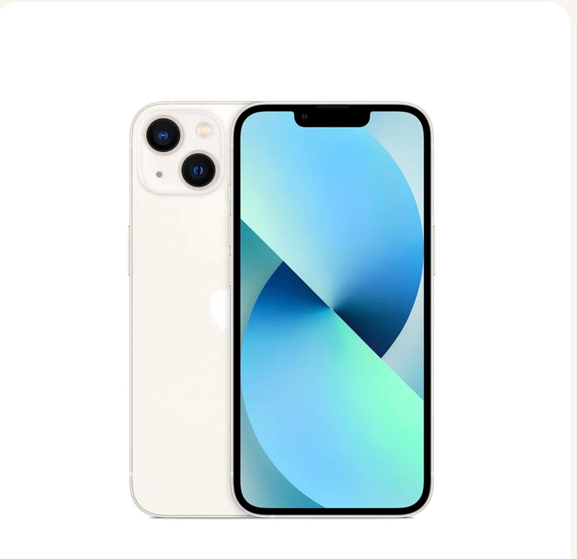 Apple iPhone 13 128GB Starlight أبيض جديد